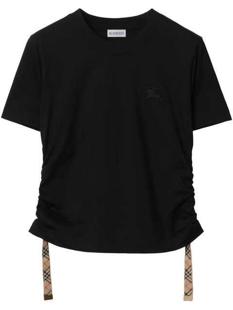 Burberry ruched cotton t-shirt - Black - zdjęcie produktu nr 1