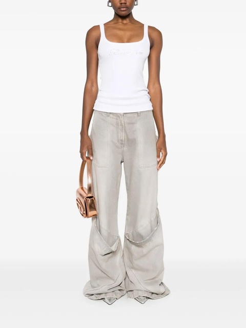 Blumarine logo-appliqué tank top - White - zdjęcie produktu nr 2
