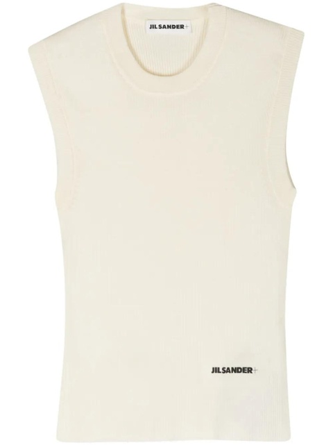 Jil Sander + ribbed crop top - Neutrals - zdjęcie produktu nr 1