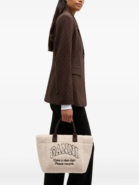GANNI logo-detail tote bag - Neutrals - zdjęcie produktu nr 2
