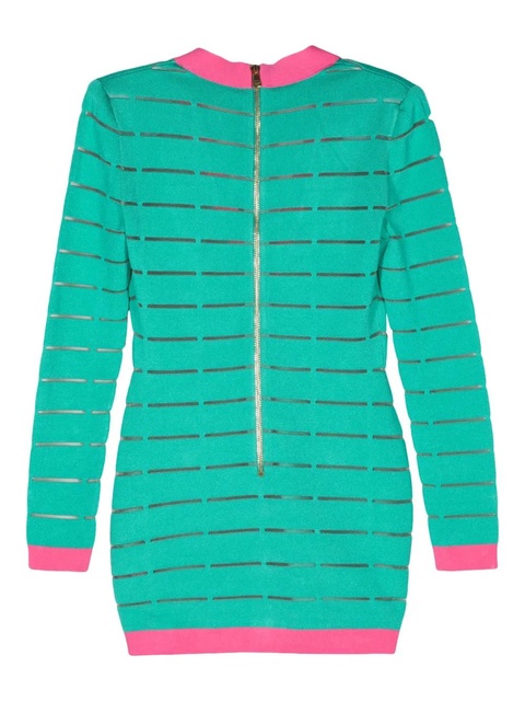 Balmain button-embellishment knitted mini dress - Green - zdjęcie produktu nr 2