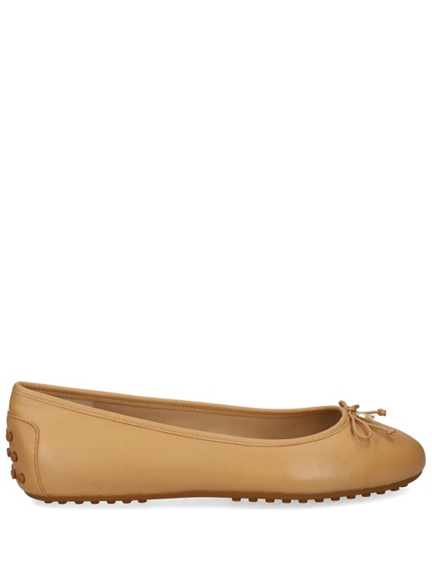 Lauren Ralph Lauren bow-detail leather ballerina shoes - Neutrals - zdjęcie produktu nr 1