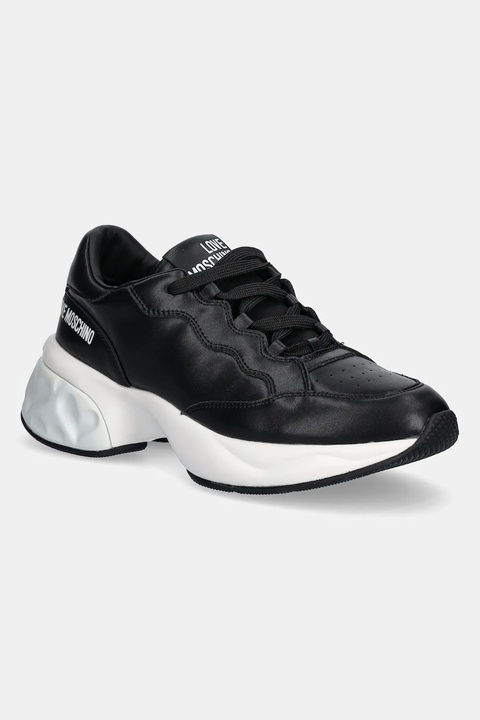 Love Moschino sneakersy skórzane kolor czarny JA15306G1MIAF00A - zdjęcie produktu nr 1