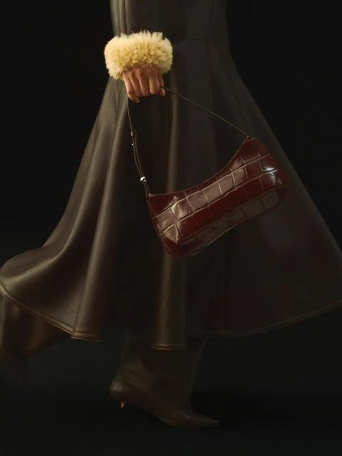 Jacquemus Le Bisou crocodile-embossed shoulder bag - Brown - zdjęcie produktu nr 1