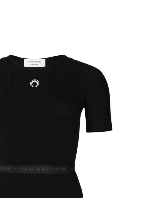 Marine Serre ribbed logo bodysuit - Black - zdjęcie produktu nr 2