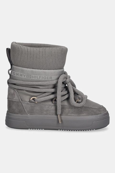 Tommy Hilfiger śniegowce LOGOTAPE SNOWBOOT WARM kolor szary FW0FW08998 - zdjęcie produktu nr 2