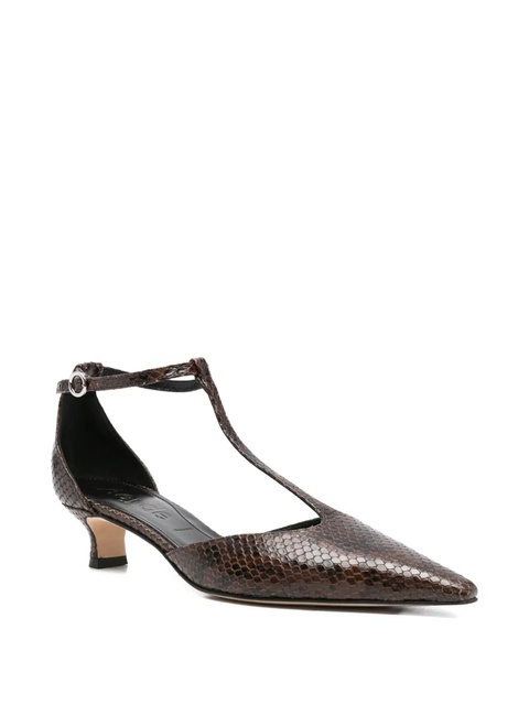 Aeyde 30mm snakeskin leather pump - Brown - zdjęcie produktu nr 1