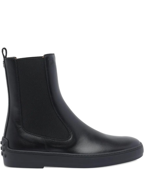 Tod's round-toe leather booties - Black - zdjęcie produktu nr 1