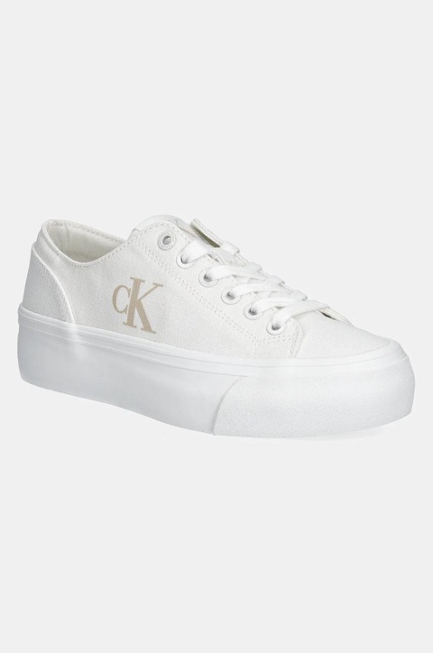 Calvin Klein Jeans tenisówki VULC FLATFORM LOW CV MG damskie kolor biały YW0YW01763 - zdjęcie produktu nr 1