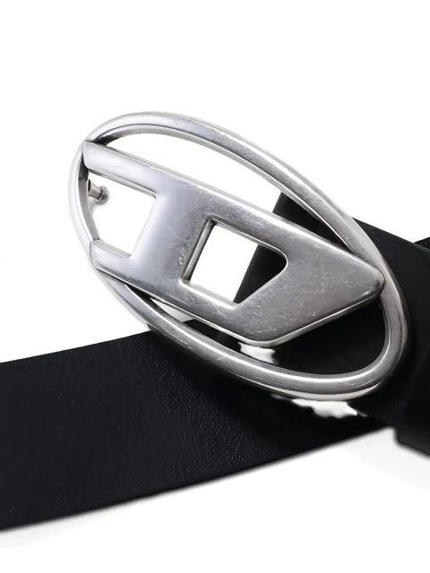 Diesel logo-buckle leather belt - Black - zdjęcie produktu nr 2