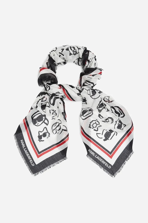 Karl Lagerfeld chusta damska kolor multicolor wzorzysta A2W33066 - zdjęcie produktu nr 1