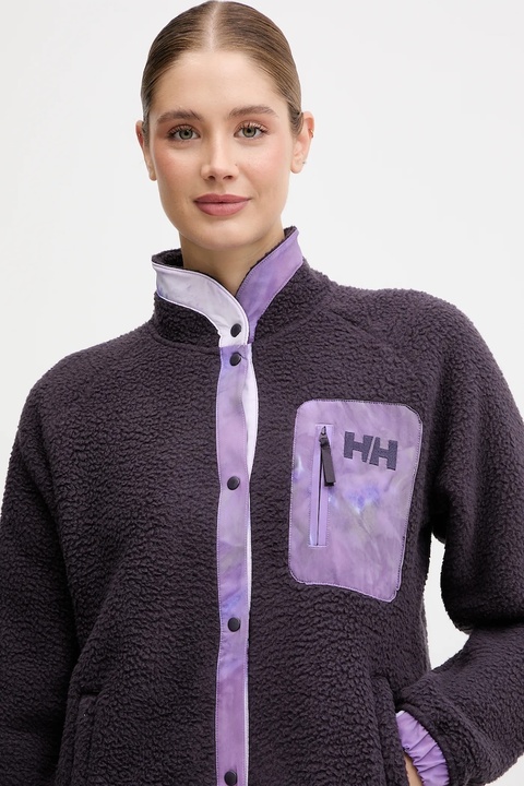 Helly Hansen bluza polarowa IMPERIAL damska kolor fioletowy gładka 63372 - zdjęcie produktu nr 2