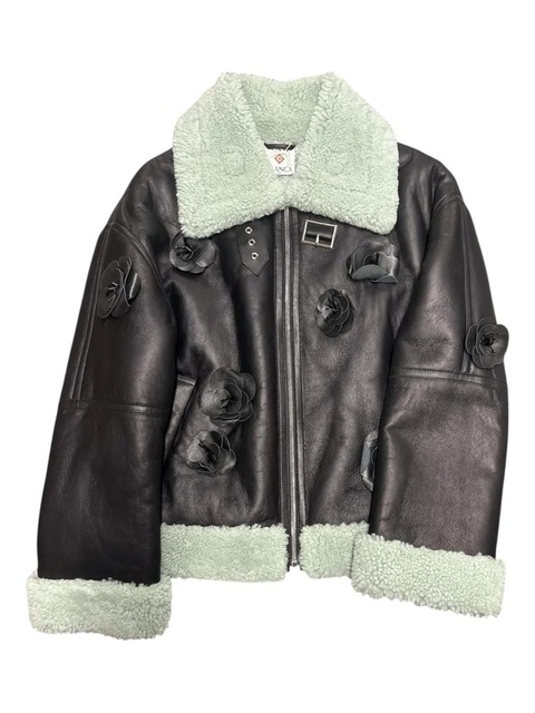 Casablanca floral-appliqué jacket - Black - zdjęcie produktu nr 1