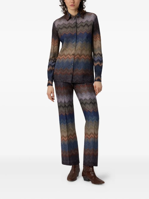 Missoni chevron-pattern metallic shirt - Brown - zdjęcie produktu nr 1