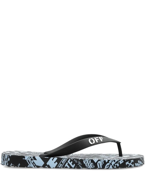 Off-White logo-print flip-flops - Black - zdjęcie produktu nr 1