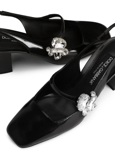 Dolce & Gabbana 60mm crystal-embellished slingback pumps - Black - zdjęcie produktu nr 2