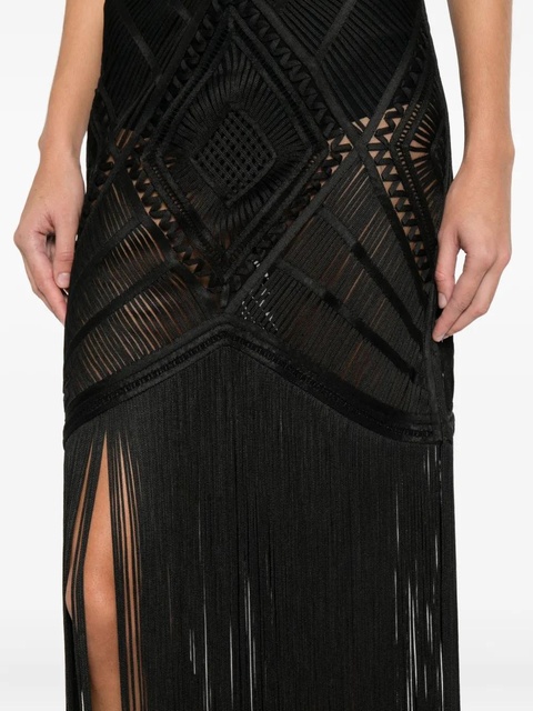The Attico fringed midi dress - Black - zdjęcie produktu nr 2