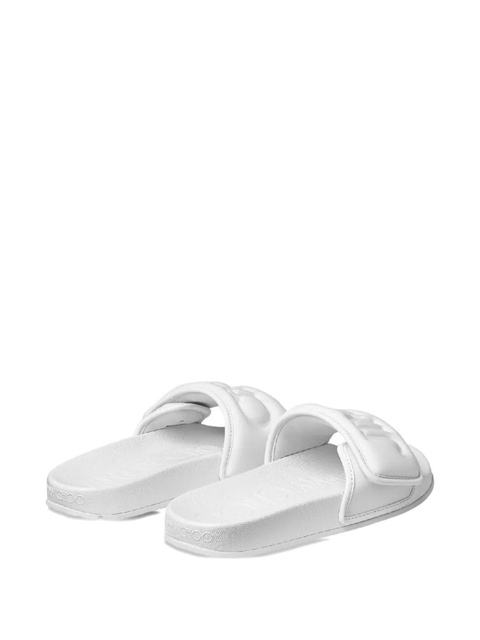 Jimmy Choo Fitz logo-strap slides - White - zdjęcie produktu nr 2