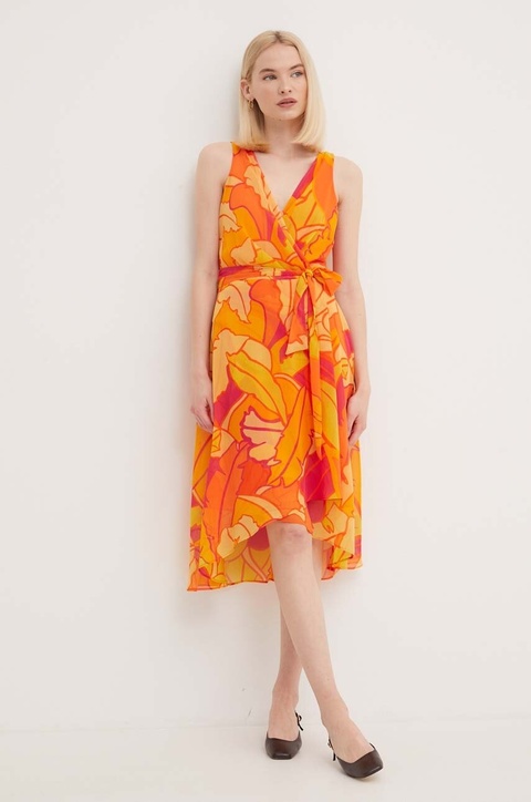 Joseph Ribkoff sukienka kolor pomarańczowy mini rozkloszowana 242015 - zdjęcie produktu nr 2