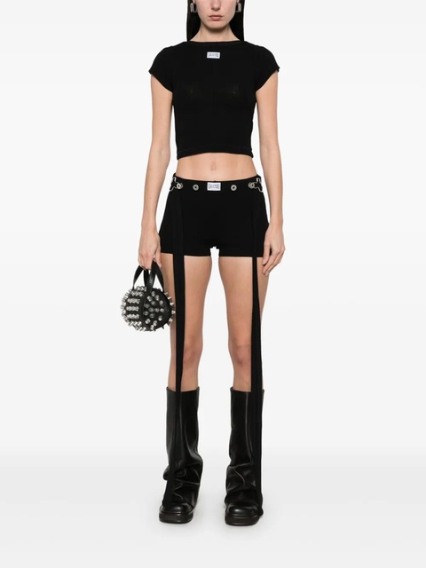 Jean Paul Gaultier logo-patch shorts - Black - zdjęcie produktu nr 1