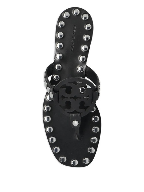 Tory Burch leather studded flat sandals - Black - zdjęcie produktu nr 2