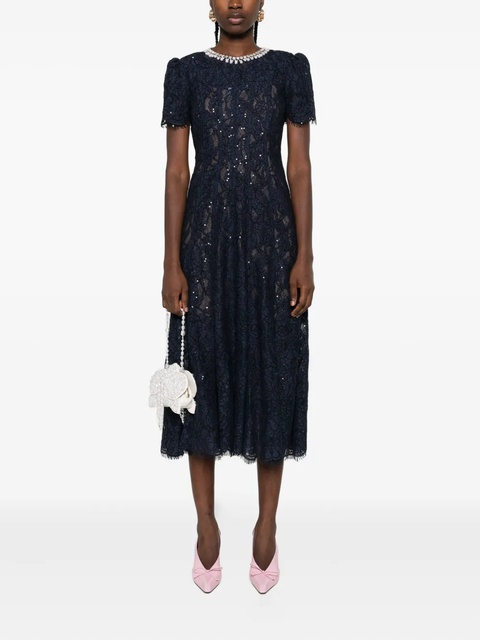 Self-Portrait sequin-embellished lace dress - Blue - zdjęcie produktu nr 2