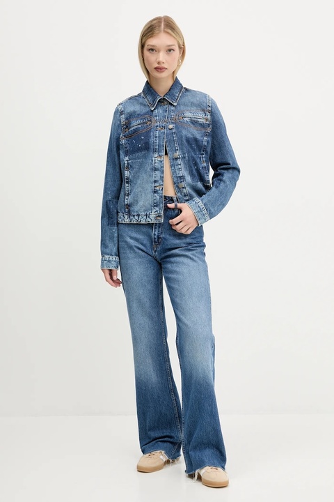 Guess Originals kurtka jeansowa HARRINGTON kolor niebieski przejściowa W5YN69 D5R01 - zdjęcie produktu nr 2