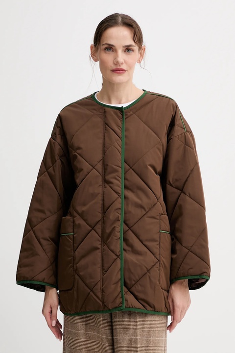 American Vintage kurtka kolor brązowy przejściowa oversize VOW16A - zdjęcie produktu nr 1