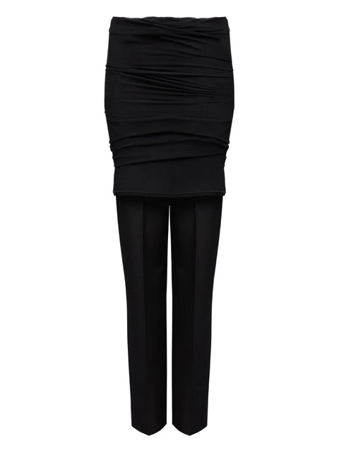 MM6 Maison Margiela draped-layer trousers - Black - zdjęcie produktu nr 1