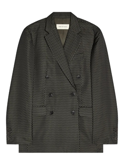 DRIES VAN NOTEN double-breasted jacquard blazer - Black - zdjęcie produktu nr 2