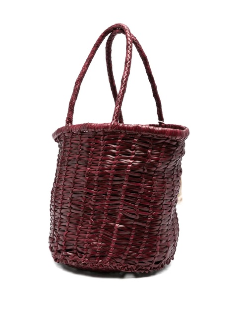DRAGON DIFFUSION braided leather bucket bag - Red - zdjęcie produktu nr 2