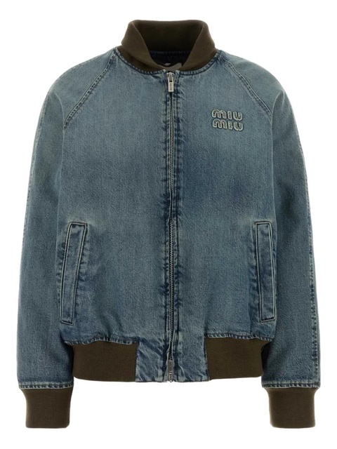 Miu Miu Denim bomber jacket - Blue - zdjęcie produktu nr 1