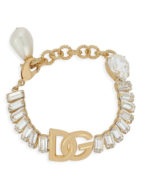 Dolce & Gabbana DG logo rhinestone-embellished bracelet - Gold - zdjęcie produktu nr 1