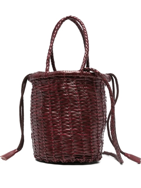 DRAGON DIFFUSION braided leather bucket bag - Red - zdjęcie produktu nr 1