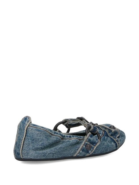 Balenciaga City studded cotton ballerine - Blue - zdjęcie produktu nr 2
