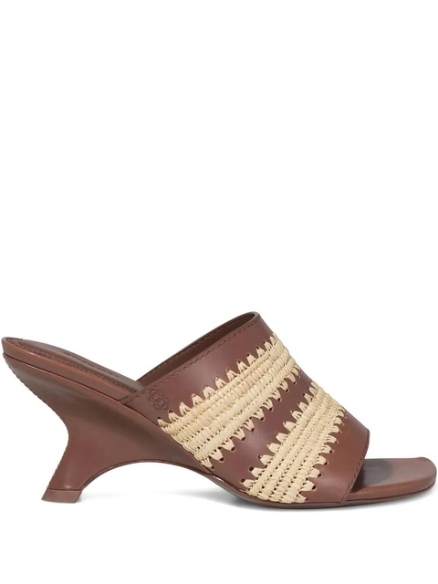 Simkhai 75mm Shadow raffia-detail wedge sandals - Brown - zdjęcie produktu nr 1