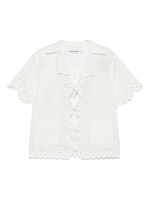 Self-Portrait embroidered shirt - White - zdjęcie produktu nr 1