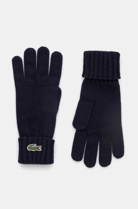 Lacoste rękawiczki wełniane kolor granatowy RV0452 - zdjęcie produktu nr 1