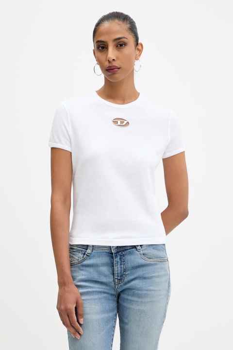 Diesel t-shirt bawełniany T-UNCUTIE-LONG-OD-Q1 damski kolor biały A16839.0CLBR - zdjęcie produktu nr 1
