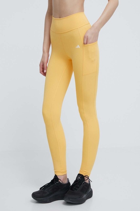adidas Performance legginsy treningowe Optime kolor żółty gładkie IT9111 - zdjęcie produktu nr 1