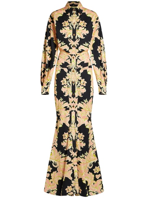 ETRO paisley-print ruched gown - Black - zdjęcie produktu nr 1