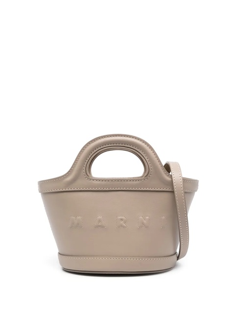 Marni micro Tropicalia leather tote bag - Brown - zdjęcie produktu nr 1