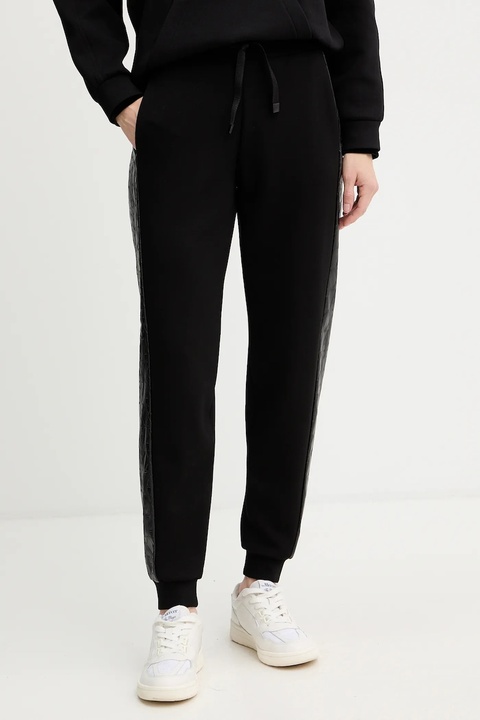 Armani Exchange spodnie dresowe damskie kolor czarny gładkie XW000997 AF16111 - zdjęcie produktu nr 2