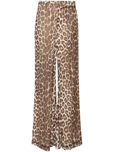 ZIMMERMANN Illustration flared trousers - Brown - zdjęcie produktu nr 1