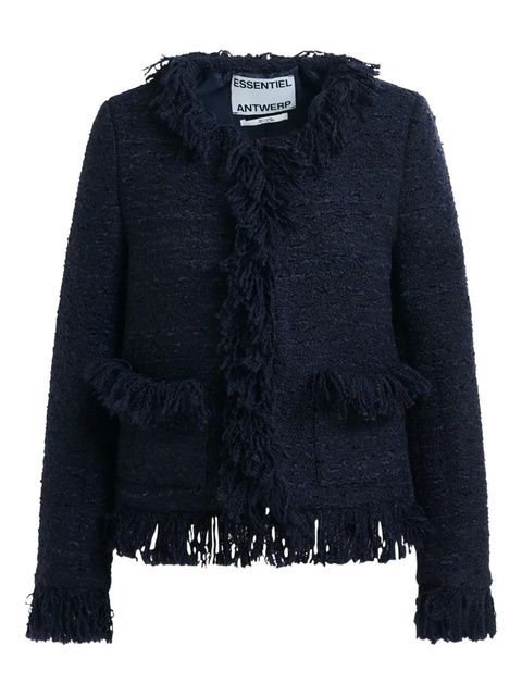 Essentiel Antwerp Iskra fringe jacket - Blue - zdjęcie produktu nr 2