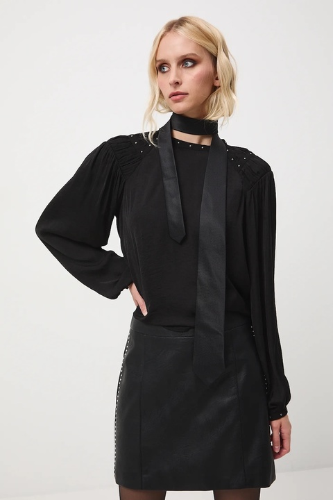 Medicine bluzka damska kolor czarny gładka - zdjęcie produktu nr 1