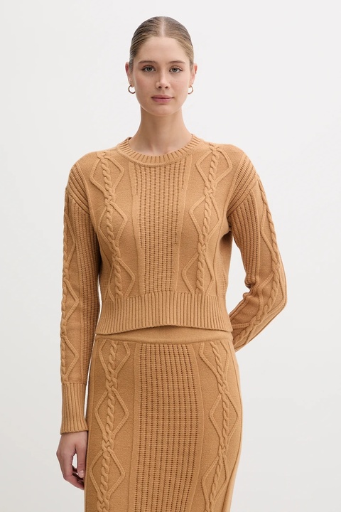Dkny sweter damski kolor brązowy DJ4R0376 - zdjęcie produktu nr 1