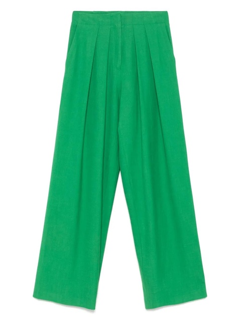 Maje pleat-detail palazzo pants - Green - zdjęcie produktu nr 1