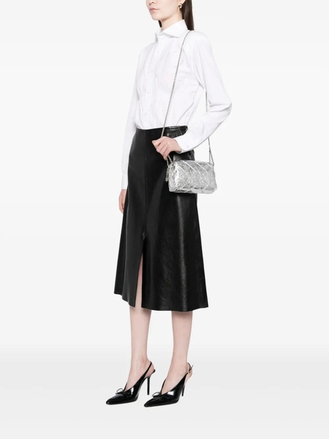 Tory Burch fleming metallic soft crossbody bag - Silver - zdjęcie produktu nr 1