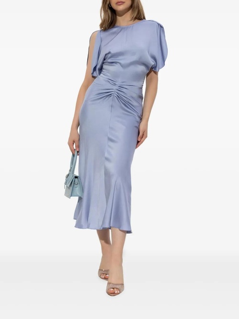 Victoria Beckham puff-sleeved ruched dress - Blue - zdjęcie produktu nr 1